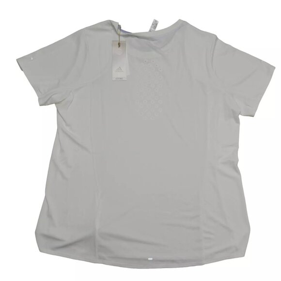 Adidas Women's Performance Training Top in Ivory Size 1X Lightweight Ventilated - Picture 3 of 7